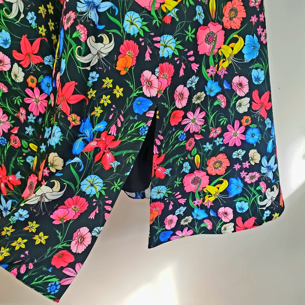 $368 NWT Elie Tahari Bright Floral Slit Mini Dress - Picture 8 of 9